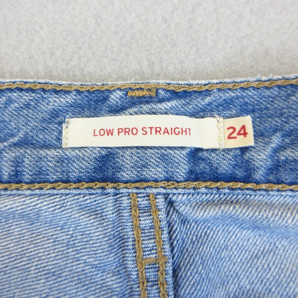 Levi's Low Pro Straight Jeans Women W24 Light Blue Wash Denim 100% Cotton - Picture 6 of 11